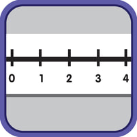 Number Line inside a Blue Square